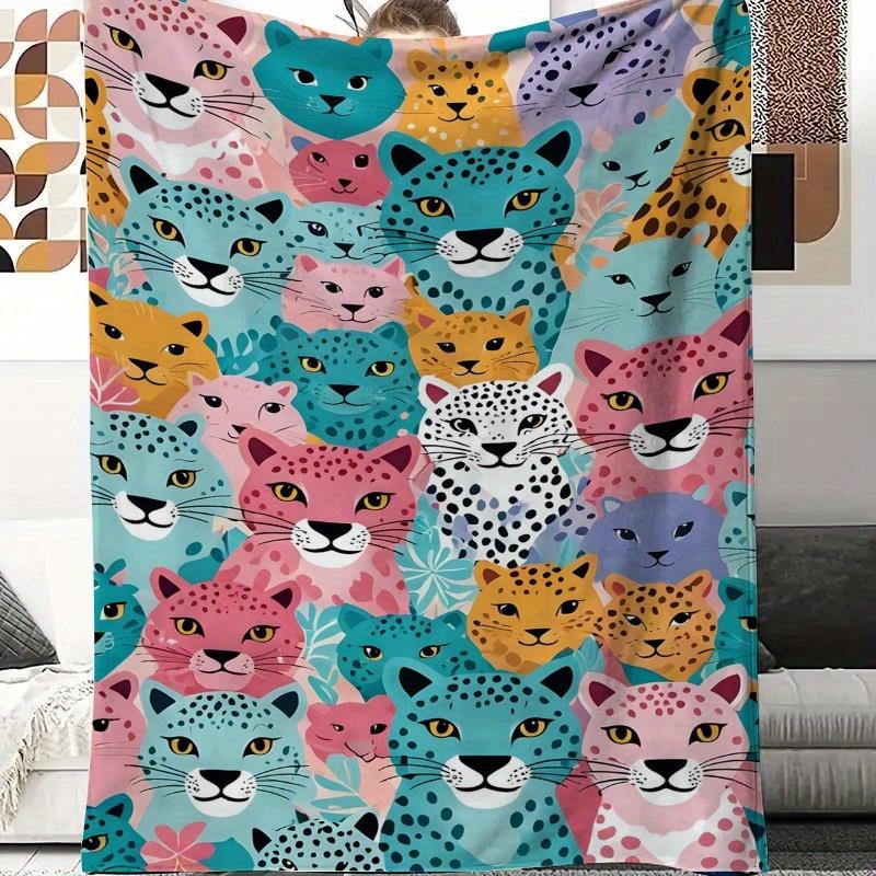 Home Textiles Face Towel - Koc flanelowy z kolorowym wzorem w
